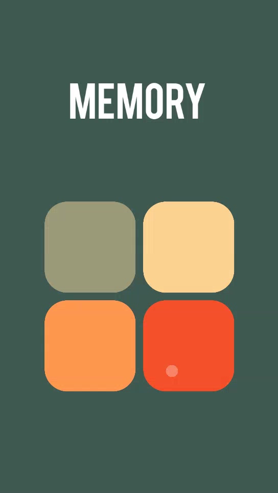 Memory mobile game prototype video.