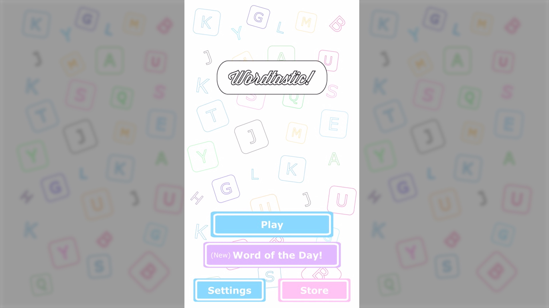 Wordtastic iOS gameplay video.